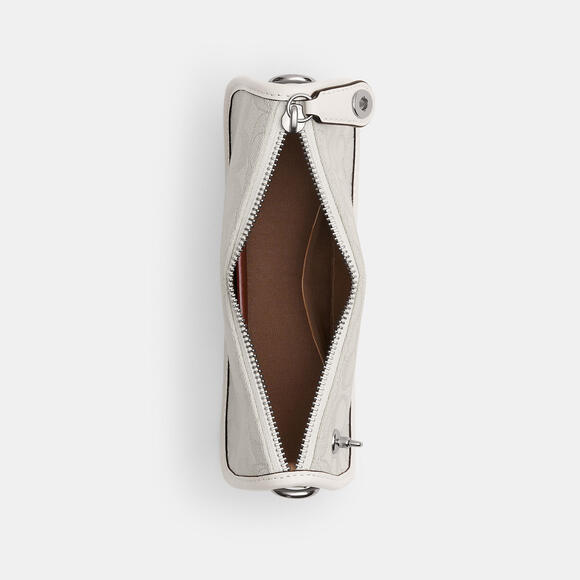 ⭐️ Coach NWT Chalk Swinger Bag 20 With Silver Chain In Signature Jacquard - Picture 4 of 10